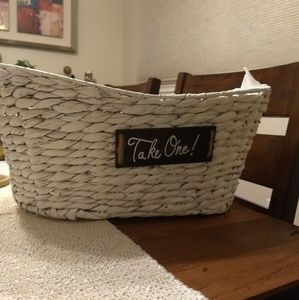 White wicker basket